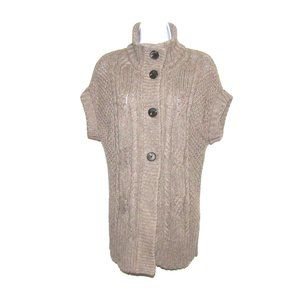 Eddie Bauer Cotton Alpaca Cable Knit Long Cardigan Vest